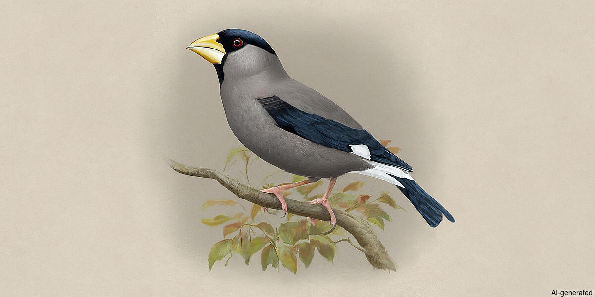 Japanese Grosbeak (Eophona personata) - Adult