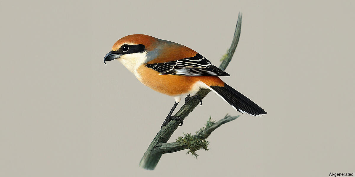 Bull-headed Shrike (Lanius bucephalus) - Adult