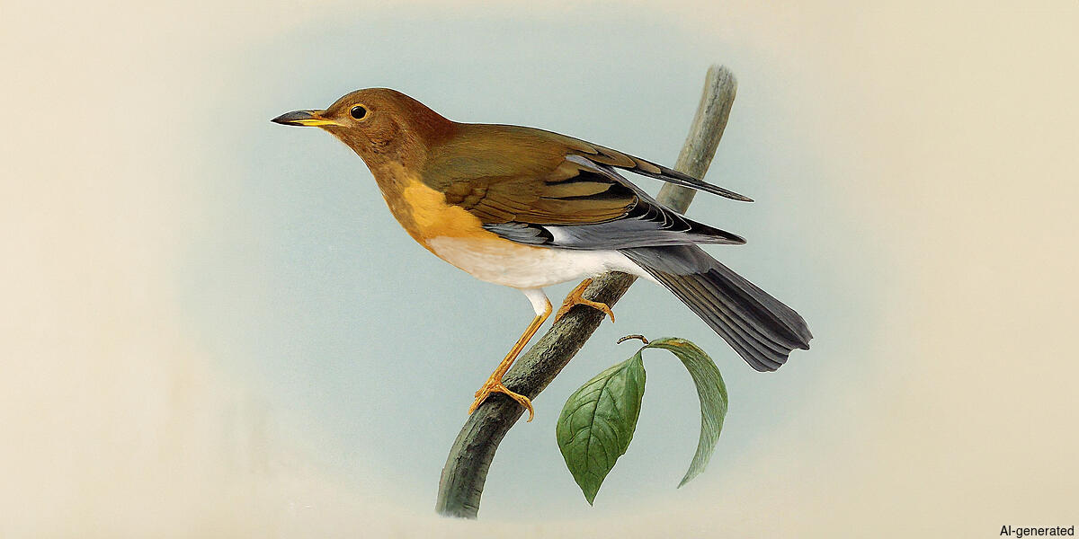 Brown-headed Thrush (Turdus chrysolaus) - Adult