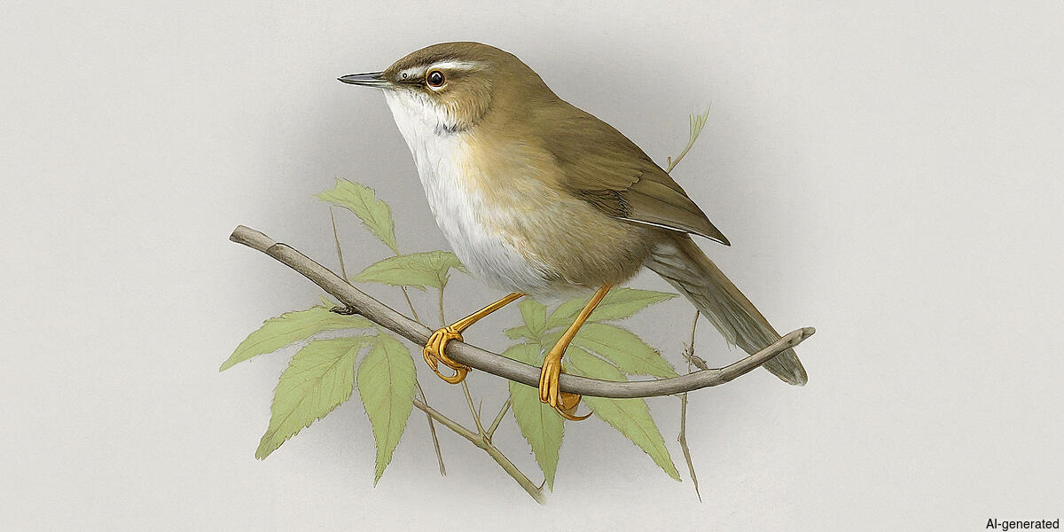 Japanese Bush Warbler (Horornis diphone) - Adult