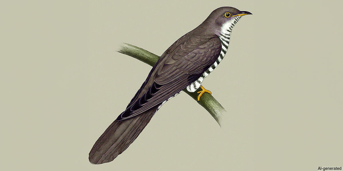 Lesser Cuckoo (Cuculus poliocephalus) - Adult