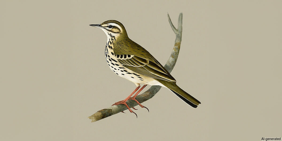 Olive-backed Pipit (Anthus hodgsoni) - Adult