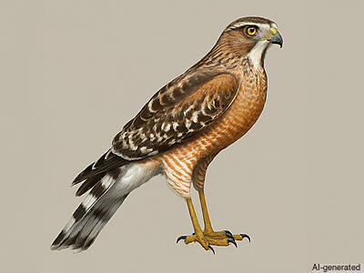 Roadside Hawk (Rupornis magnirostris) - Adult
