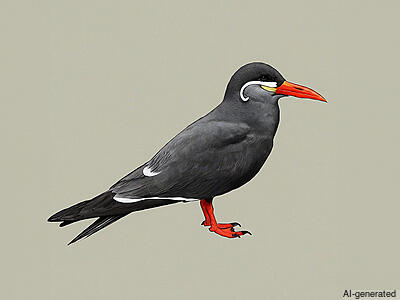 Inca Tern (Larosterna inca) - Adult