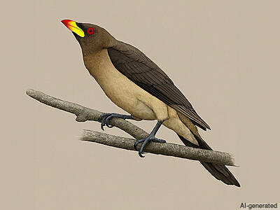 Yellow-billed Oxpecker (Buphagus africanus) - Adult