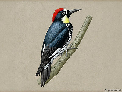 Acorn Woodpecker (Melanerpes formicivorus) - Adult male