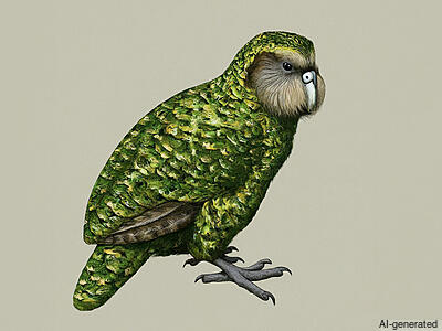 Kakapo (Strigops habroptilus) - Adult male