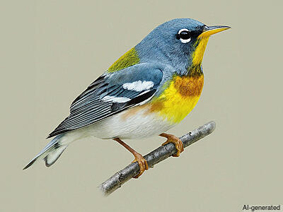 Northern Parula (Setophaga americana) - Adult male