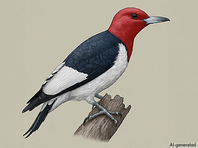 Red-headed Woodpecker (Melanerpes erythrocephalus) - Adult male