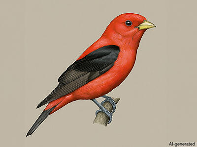 Scarlet Tanager (Piranga olivacea) - Adult male