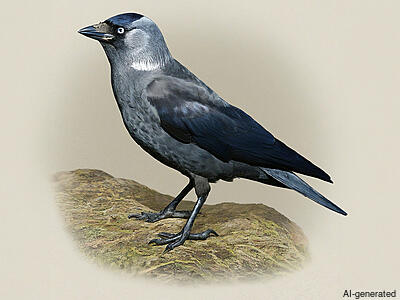 Eurasian Jackdaw (Corvus monedula) - Adult