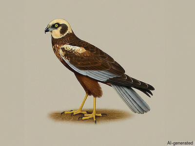 Western Marsh Harrier (Circus aeruginosus) - Adult male