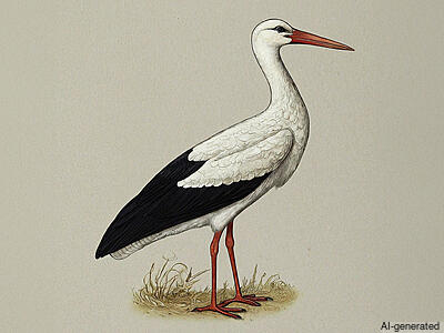 White Stork (Ciconia ciconia) - Adult