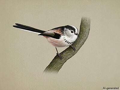 Long-tailed Tit (Aegithalos caudatus) - Adult