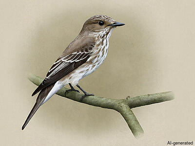 Spotted Flycatcher (Muscicapa striata) - Adult