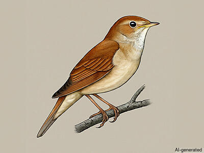 Common Nightingale (Luscinia megarhynchos) - Adult