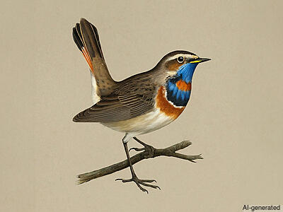 Bluethroat (Luscinia svecica) - Adult male