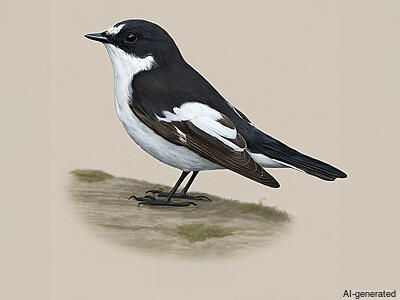 European Pied Flycatcher (Ficedula hypoleuca) - Adult