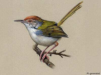 Common Tailorbird (Orthotomus sutorius) - Adult