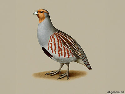 Gray Partridge (Perdix perdix) - Adult