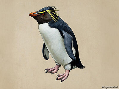 Western Rockhopper Penguin (Eudyptes chrysocome) - Adult