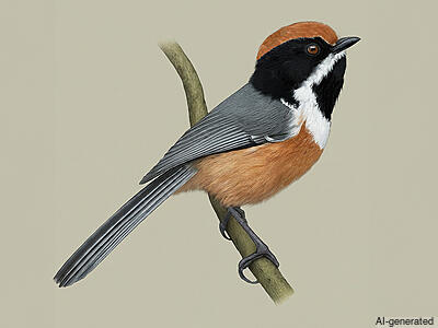 Black-throated Tit (Aegithalos concinnus) - Adult