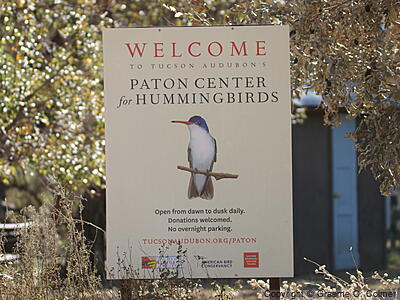 Paton Center for Hummingbirds - Information Sign