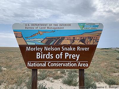 Morley Nelson Snake River Birds of Prey National Conservation Area - Entrance Sign
