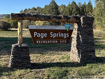 Page Springs Recreation Site - Entrance Sign